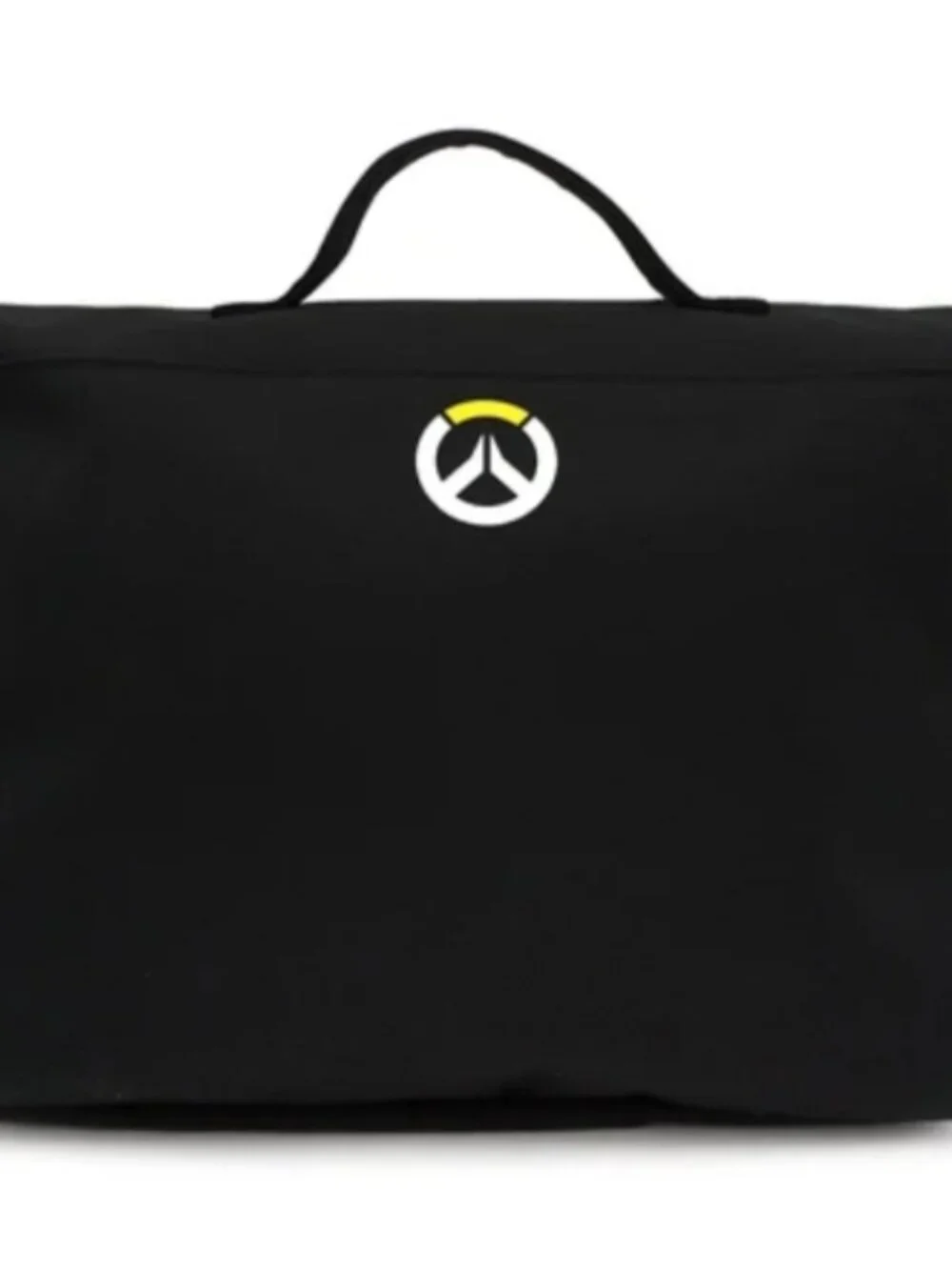 Black OVERWATCH Logo Large Unisex Crossbody Messenger Yellow Accent Bag NWT